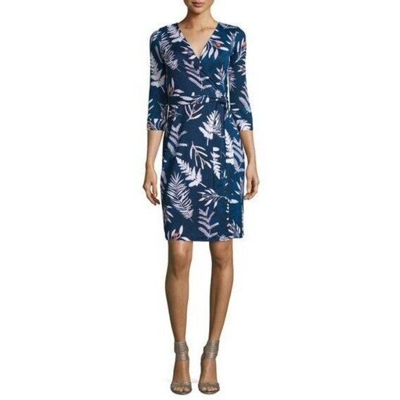 Diane Von Furstenberg Dresses & Skirts - Diane Von Furstenberg Floral-Print Shirt Dress Blue Size 0